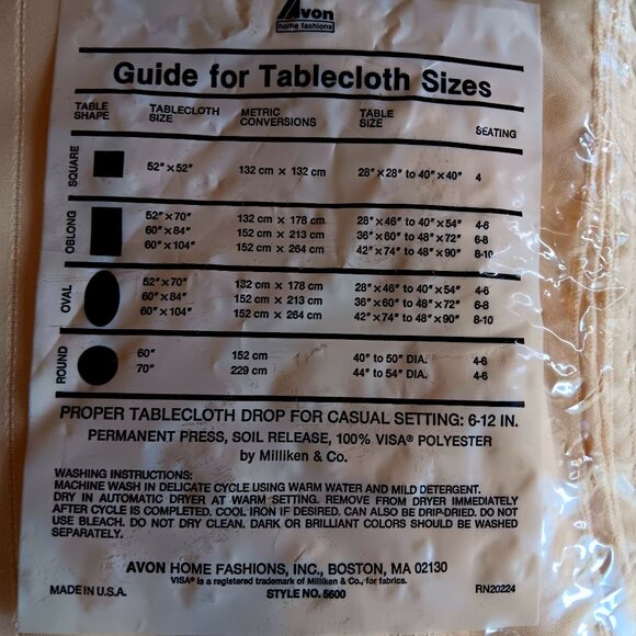 NEW Vintage Avon Radiance Satin Stripe Tablecloth 60" X 104" Oblong - Picture 4 of 4